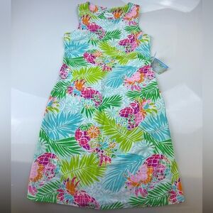SOUTHWIND Printed UPF 50 Sleeveless Belmont Shift Dress in Palmetto N249